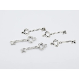 Металева підвіска Ключик, 44 мм, колір срібло