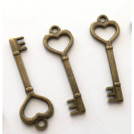 Металевий ключик, антична бронза, 52х17мм