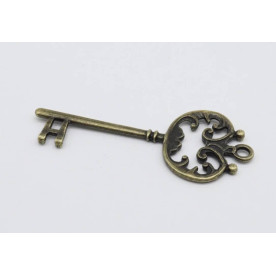Металлический ключик, бронза, 70х30мм