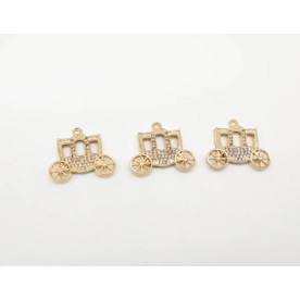 Подвеска "Карета", 1 шт, цвет "золото" 30мм