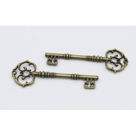 Металлический ключик, бронза, 82х30мм