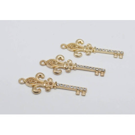 Металевий ключик, золотий, 48х18мм