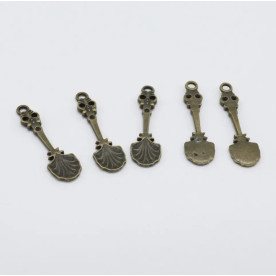 Металевий підвіс Ложка, антична бронза, 35 мм, 1 шт