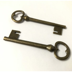 Металева накладка, Ключик, 1 шт, антична бронза, 70х20 мм