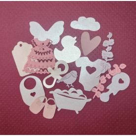 Набор вырубки Для девочки, 15 шт., 2 - 8 см, в розово-сиреневых тонах