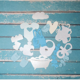 Набор вырубки Для мальчика, 15 шт., 2 - 8 см, в голубых тонах