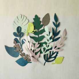 Набор вырубки Зелень и веточки 15 шт., 2- 10 см, в зеленых тонах