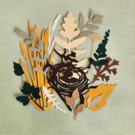 Набор вырубки Полевые травы 15 шт., 2- 10 см, в зелено-коричневых тонах