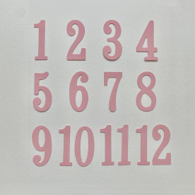 Набор вырубки Цифры для альбома, розовый, высота 5.5 см, от 1 до 12