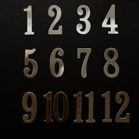 Набор вирубки Цифри для альбому, срібло, висота 5.5 см, від 1 до 12