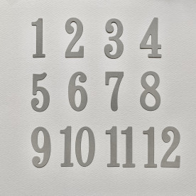 Набор вирубки Цифри для альбому, сірий , висота 5.5 см, від 1 до 12
