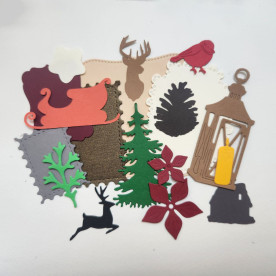 Набор вырубки Новогодний 18 шт., 2 - 10 см, в коричнево-зеленых тонах