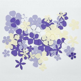 Набір вирубування Квіткова поляна, в бузкових тонах, 50 штук, папір