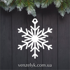 Деревянное елочное украшение для раскрашивания, Снежинка 2, 9,5 см, Venzelyk