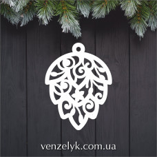Деревянное елочное украшение для раскрашивания, Шишко, 9,5 см, Venzelyk