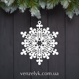Деревянное елочное украшение для раскрашивания, Снежинка, 9,5 см, Venzelyk