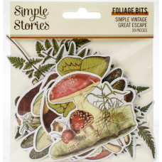 Набор высечек Vintage Great Escape Foliage, 39 шт, Simple Stories