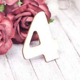 Чипборд, Цифра 4, 36*30 мм, Valeo