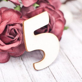 Чипборд, Цифра 5, 34*30 мм, Valeo