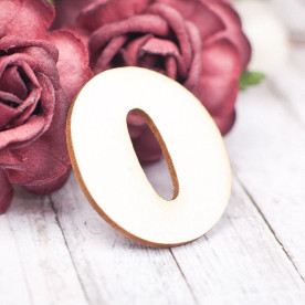 Чипборд, Цифра 0, 29*30 мм, Valeo