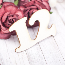 Чипборд, Цифра 12, 53*32 мм, Valeo