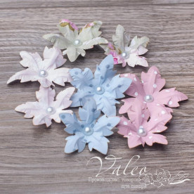 Декоративные бумажные Пуансеттии, 40*40 мм, 4 шт, 50*50 мм, 4 шт, микс, Valeo