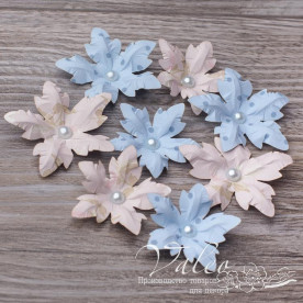 Декоративные бумажные Пуансеттии, 40*40 мм, 4 шт, 50*50 мм, 4 шт, микс, Valeo