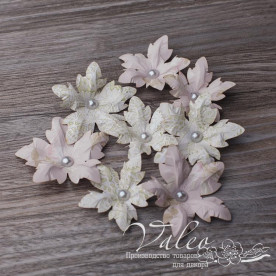 Декоративні паперові Пуансеттії, 40 * 40 мм, 4 шт, 50 * 50 мм, 4 шт, мікс, Valeo