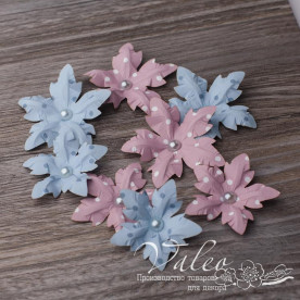 Декоративные бумажные Пуансеттии, 40*40 мм, 4 шт, 50*50 мм, 4 шт, микс, Valeo