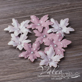 Декоративні паперові Пуансеттії, 40 * 40 мм, 4 шт, 50 * 50 мм, 4 шт, мікс, Valeo