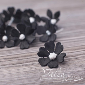 Декоративні Польові квіти з фоамірана 20 * 20 мм, 12 шт, чорний, Valeo