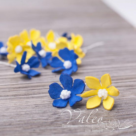 Декоративные Полевые цветы из фоамирана 20*20 мм, 12 шт, микс цветов, Valeo