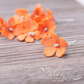 Декоративні Польові квіти з фоамірана 20 * 20 мм, 12 шт, помаранчевий, Valeo