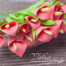 Декоративные Каллы из фоамирана 20*30 мм, 5 шт, розовый, Valeo