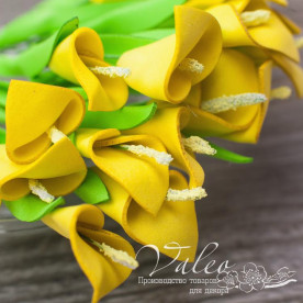 Декоративные Каллы из фоамирана 20*30 мм, 5 шт, желтый, Valeo