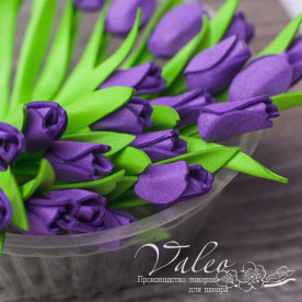 Декоративные Тюльпаны из фоамирана 8*18 мм, 5 шт, фиолетовый, Valeo