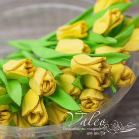 Декоративные Тюльпаны изящные из фоамирана 8*18 мм, 5 шт, желтый, Valeo