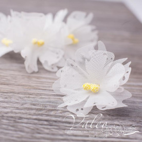 Декоративные нежные тканевые цветы Незабудки 4,5 см 5 шт, белого, Valeo