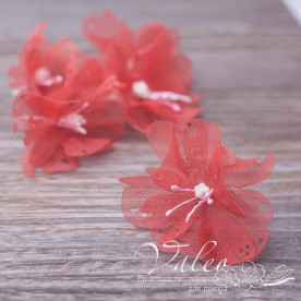 Декоративні тканинні квіти Незабудки 4,5 см 5 шт, коралового, Valeo