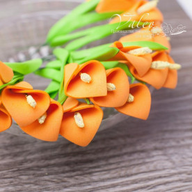 Декоративные Каллы из фоамирана 20*30 мм, 5 шт, оранжевый, Valeo