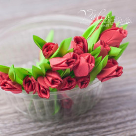 Декоративні Тюльпани з фоамірана 8 * 18 мм, 5 шт, червоний, Valeo