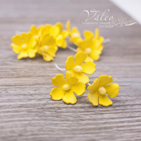 Декоративні Польові квіти з фоамірана 20 * 20 мм, 12 шт, жовтий, Valeo