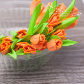 Декоративні Тюльпани з фоамірана 8 * 18 мм, 5 шт, помаранчевий, Valeo