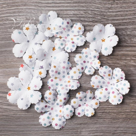 Декоративні паперові Польові квіти, 45 * 45 мм, 40 * 40 мм, 35 * 35 мм, 12 шт, Valeo