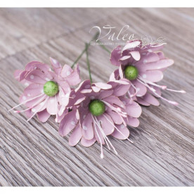 Декоративные бумажные Полевые цветы, 40*40 мм, 3 шт, какао в горох, Valeo