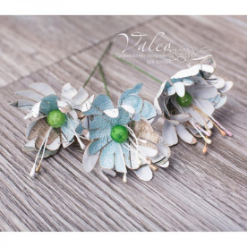 Декоративные бумажные Полевые цветы, 40*40 мм, 3 шт, морозное дерево, Valeo