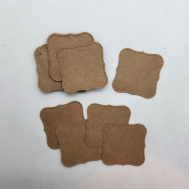 Набор тегов бирок Фигурный квадрат, 4 см, 20 шт., крафт