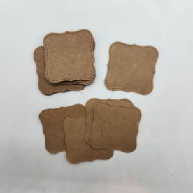 Набір тегів бирок Фігурний квадрат, 5.5 см, 20 шт., крафт