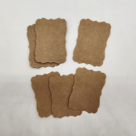 Набор тегов бирок Фигурная рамка, 5.5х7.5 см, 20 шт., крафт