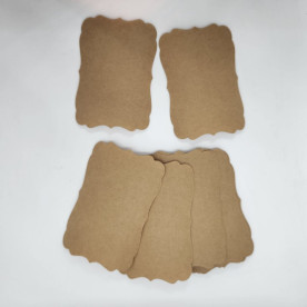 Набір тегів бирок Фігурний квадрат, 6.5х9.5 см, 20 шт., крафт